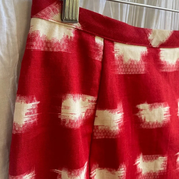 Corey Lynn Calter Anthropologie Red & Ivory Jacquard Pencil Skirt, 4 - Picture 4 of 12